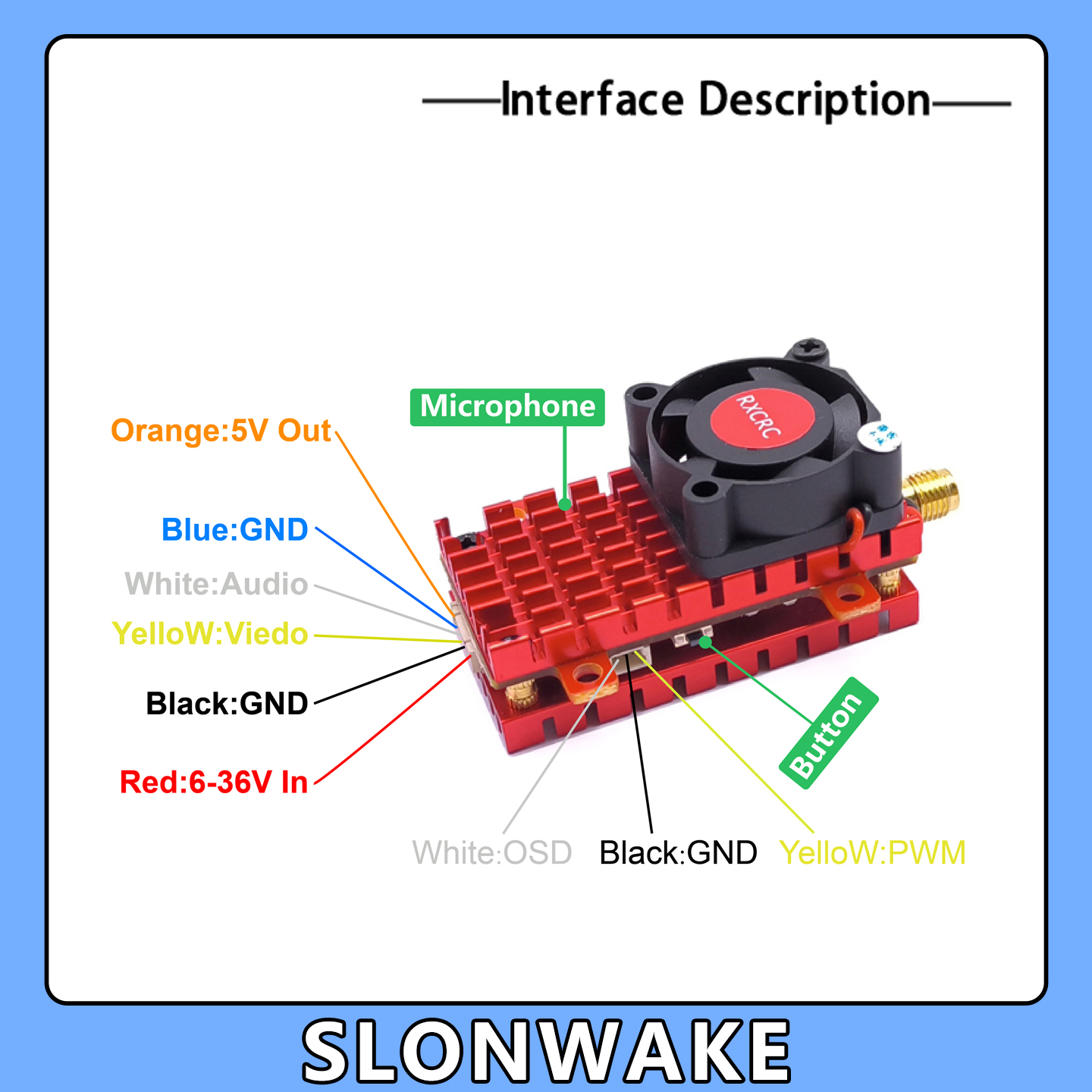 SLONWAKE 5.8G 2W VTX FPV 1800T - Drone Cinematic recension och pris